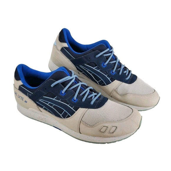 Asics Gel Lyte III Running Shoes H7L0L Mens 14 India Ink Sail Blue Beige